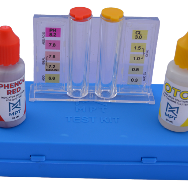 MPT pool test kit for chlorine and ph